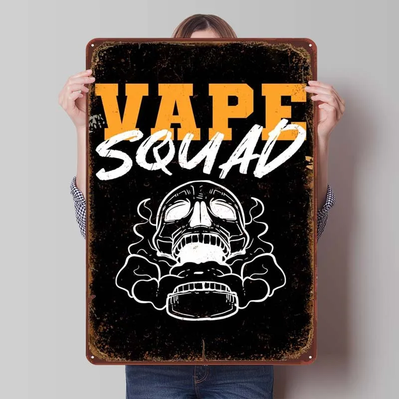 Pijan vape družstvo alebo dym Rusty Metal Plaght Tinplate znamenie Elf Bar Decor Metal Sign pre nástenné umenie dekorácie vonkajšie dekory domov