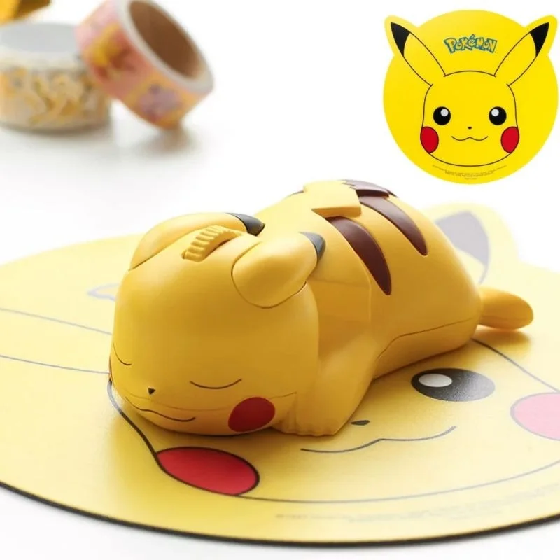 Pikachu Pokemon Anime Figing PC počítača prenosný počítač Bluetooth Wireless Wireless myš kawaii Pokémon Figuring Doll Mouse Hračky Hračky Roztomilé darčeky