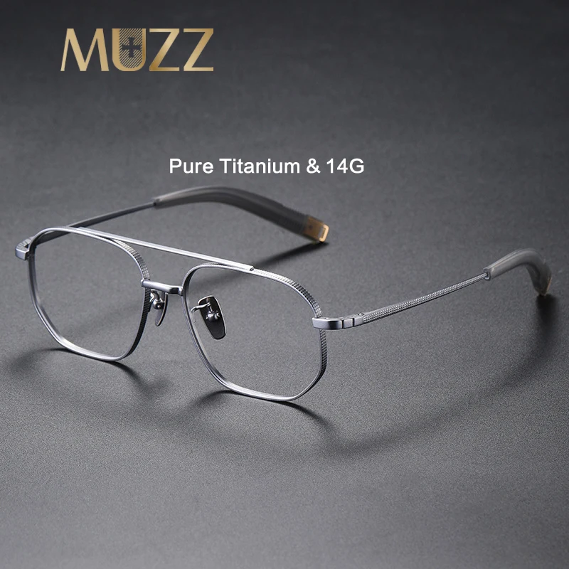 Pilot Pure Titanium Men Big Face Gume Frame Optické krátkozrakosti