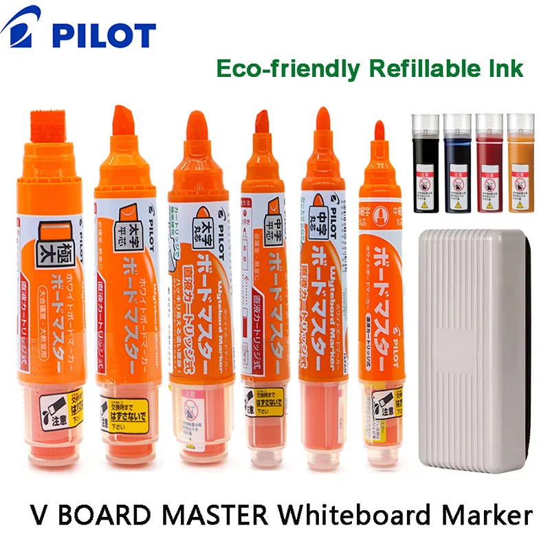 Pilot v doska Master Mark Pen Dry Eraser špecializovaný pre tabuľu, nízko podvozok s priamymi kvapalinovými plniacami atramentovými školskými gadgetmi