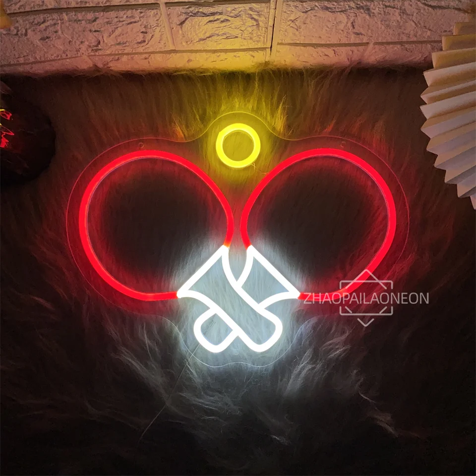 Ping pong hra LED Neon Sign Gym Game Decor Decor Neon Lights USB Gaming Ball Room Club dekorácie obchodný vývesok