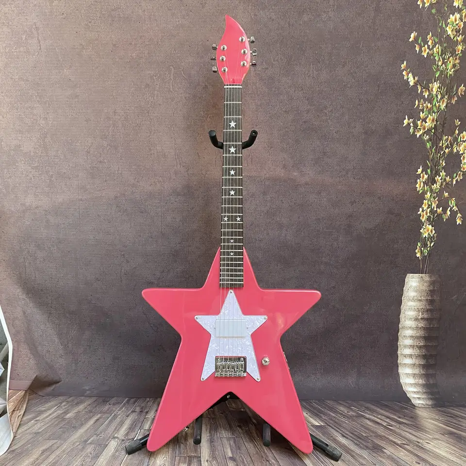Pink 6-stringová elektrická gitara Daisy Rock Debutante hviezda Rosewood hmatníka Basswood Body Chrome Hardware