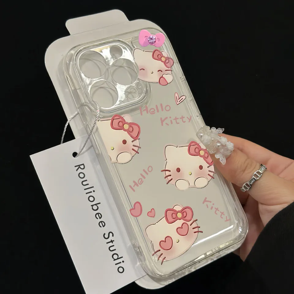 Pink Bow Full Screen KT hlava puzdro pre Huawei Honor 90 Lite X9A X7B X8B X9B Y9 Prime 2019 Cute Sanrio Hello Kitty Pattern Cover Cover