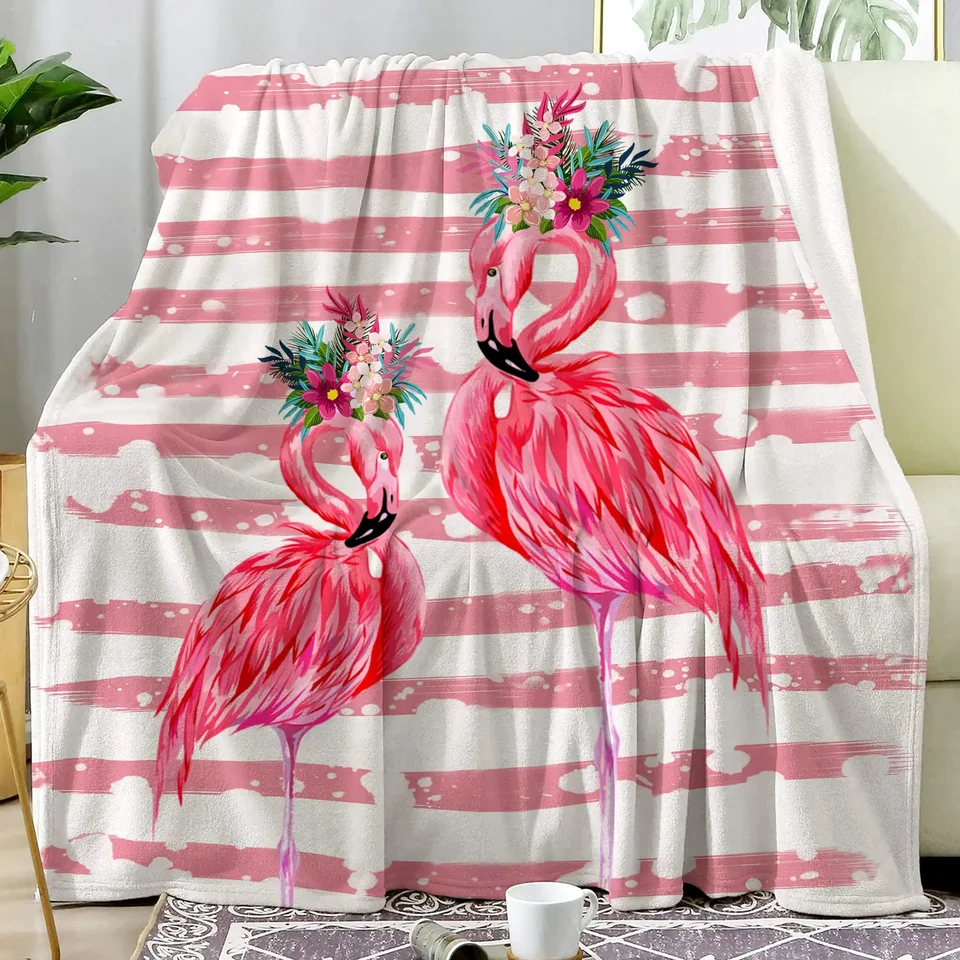Pink Flamingo Fleece Dela Super Soft Cartoon Animal Bird Flanel Flanel Plush Hrot prikrývky ľahké teplé pre dievča