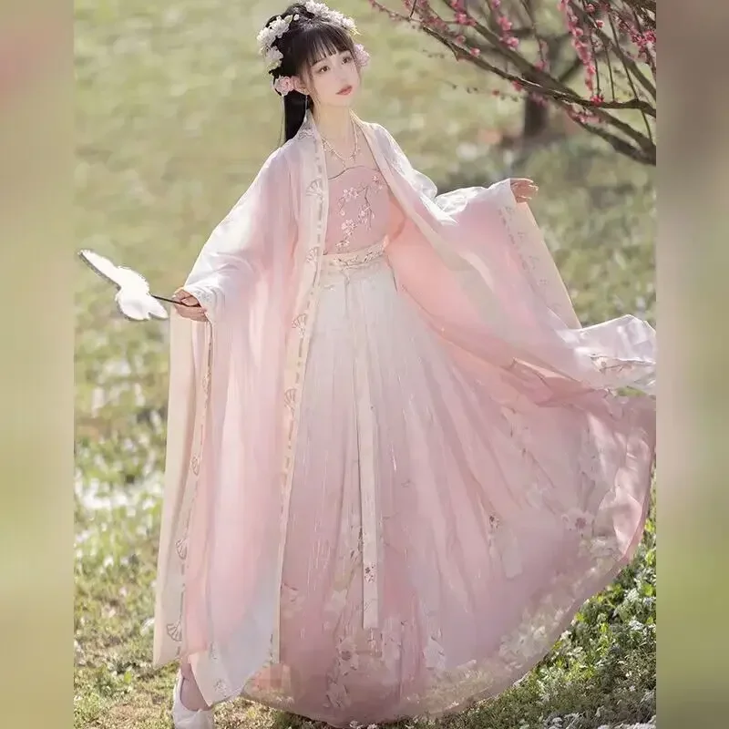 Pink hanfu šaty Ženy Čínske tradičné vinobranie Hanfu Halloween Carnival Cosplay kostým 2023 letné šaty hanfu plus veľkosť xl
