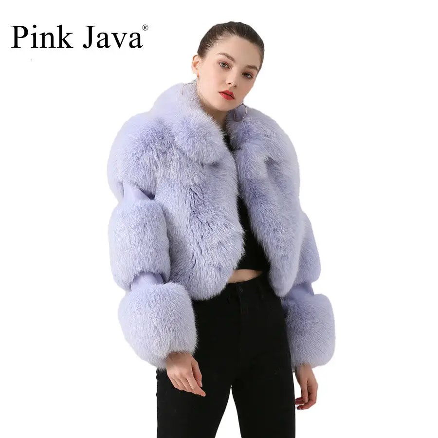 Pink java qc19020 Nový príchod horúceho predaja skutočná líška kožušina originálne kožušinové bunda dám