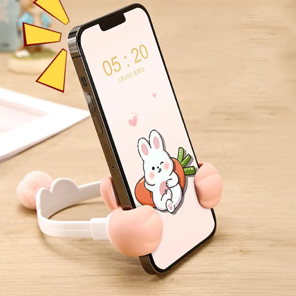 Pink Rabbit Universal Phone Stand Thumbs-Up Lazy Bracket Držiteľ mobilného telefónu Prenosný roztomilý mobilný telefón