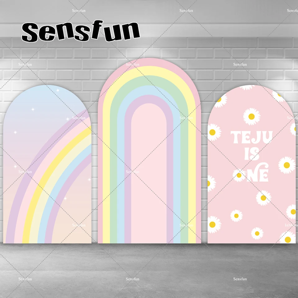 Pink Rainbow Girl Baby Shower Groovy Chiara Arch Cover Cover Bokeh Kids DetS 1. narodeninová oslava Photograph