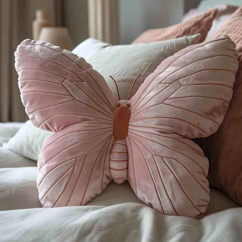 Pink roztomilý motýľ vankúš dievčenský spál