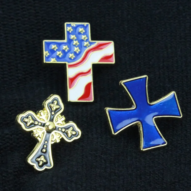 PINS náboženské série krížové odznaky kovové remeslá brošňový vlastný odznak