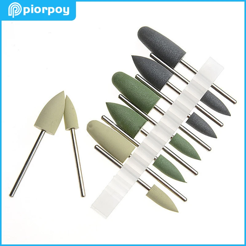 PIORPOY 12 PCS Zubné polarovanie BUR BURS BASIN Skryté zubné protézy Poilshingové súpravy Silikónové zubné lekárstvo brúsky 2,35 mm HP4012