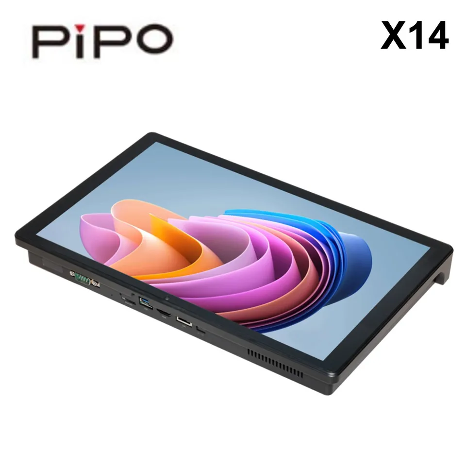 Pipo X14 14,0 palca dotyková obrazovka 1920*1200 Mini PC Tablet počítač 8 GB 64 GB RJ45 Bluetooth J4125 RS232 TV Box Support Micro SD Micro SD