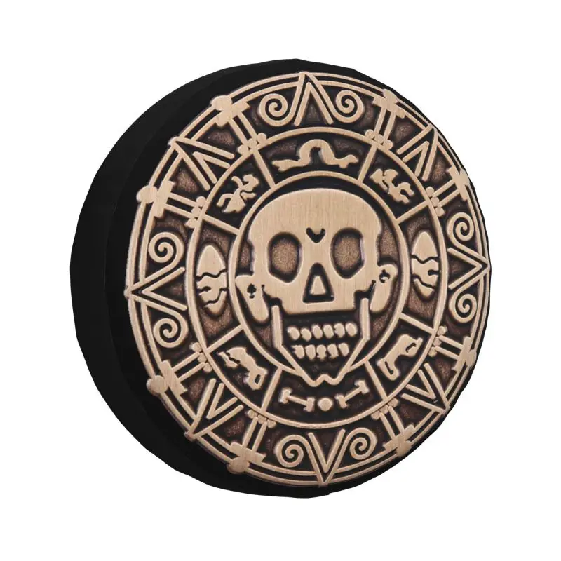 Piráti Aztec Piráti Karibská lebka náhradná pneumatika pre Jeep Honda SUV RV Camper Car Wheel Chrániče kolesá 14 