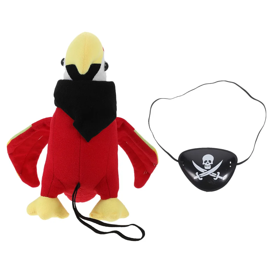 Pirátska rola hra na plyšové vtáčie hračky kostým papagáj Parrot halloween kostýmy ramenný model cosplay príslušenstvo pp bavlna plnené