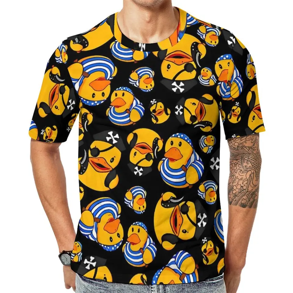 Pirátske gumové kačice tlačené tričko Vintage tričko pár tričiek Streetwear tričko Premium s krátkym rukávom dizajn plus veľkosť 6xl