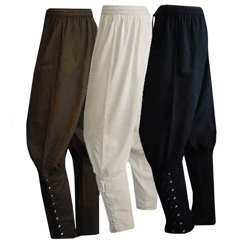 Pirátske nohavice M-5xl Pirátske nohavice Cotton Trouser Stredovek