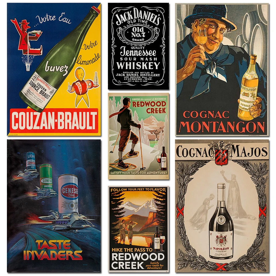 Pivné víno whisky pšenica plagát retro umenia nástenná barová pub