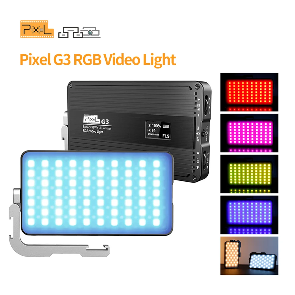 Pixel G3 RGB LED VIDEO VIDEO VIDEA Svetlo Stlmenie 2600K-10000K LED FLEPT LIGHT pre vlog Photography TIKTOK LIVE