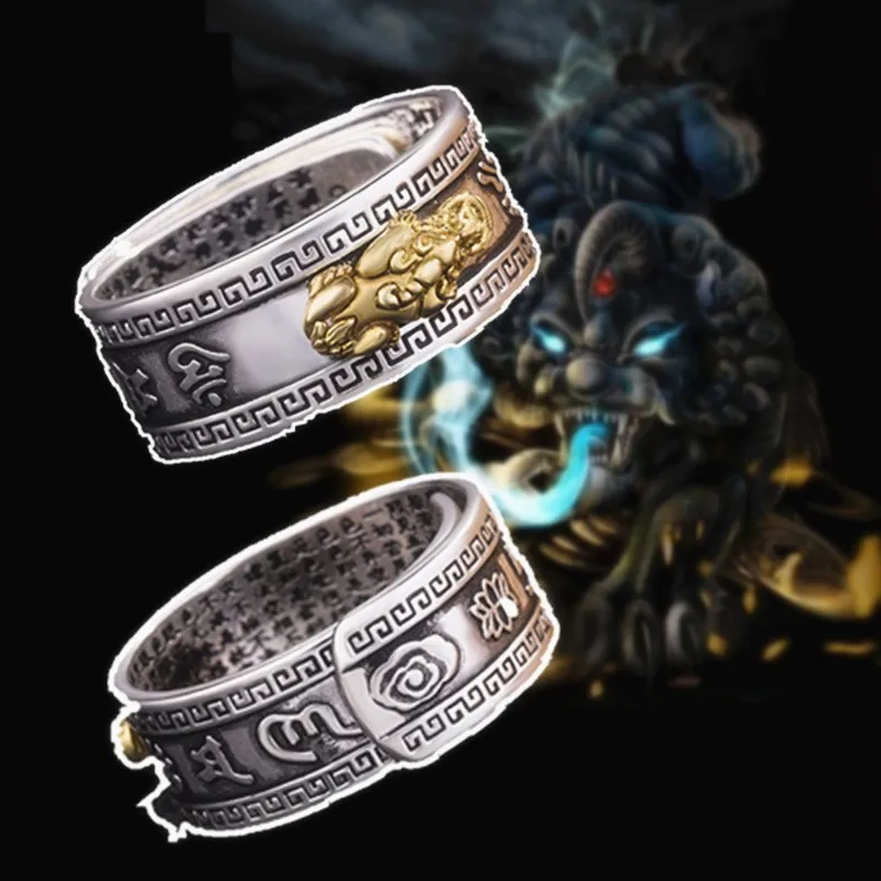 Pixiu prsteň kúzla Prineste šťastie bohatstvo Čínsky feng shui šelma poklad amulet otvorené nastaviteľné Buddha prstene šperky ženské mužy darček