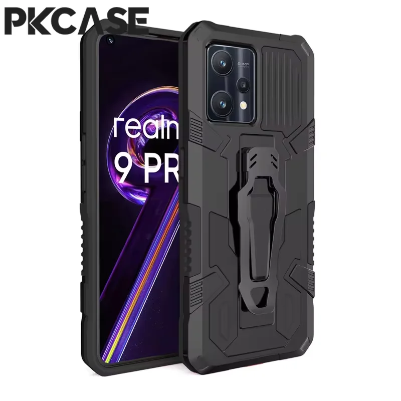 PKCASE SOCKOPOPTUROVÝ PRÍPAD PRE OPPO RENO 7 4G 10 Pro Anti-Fall Back Clip Bracket Ochrana pre OPPO Realme 7 6 5 Pro 7i 6i 5i