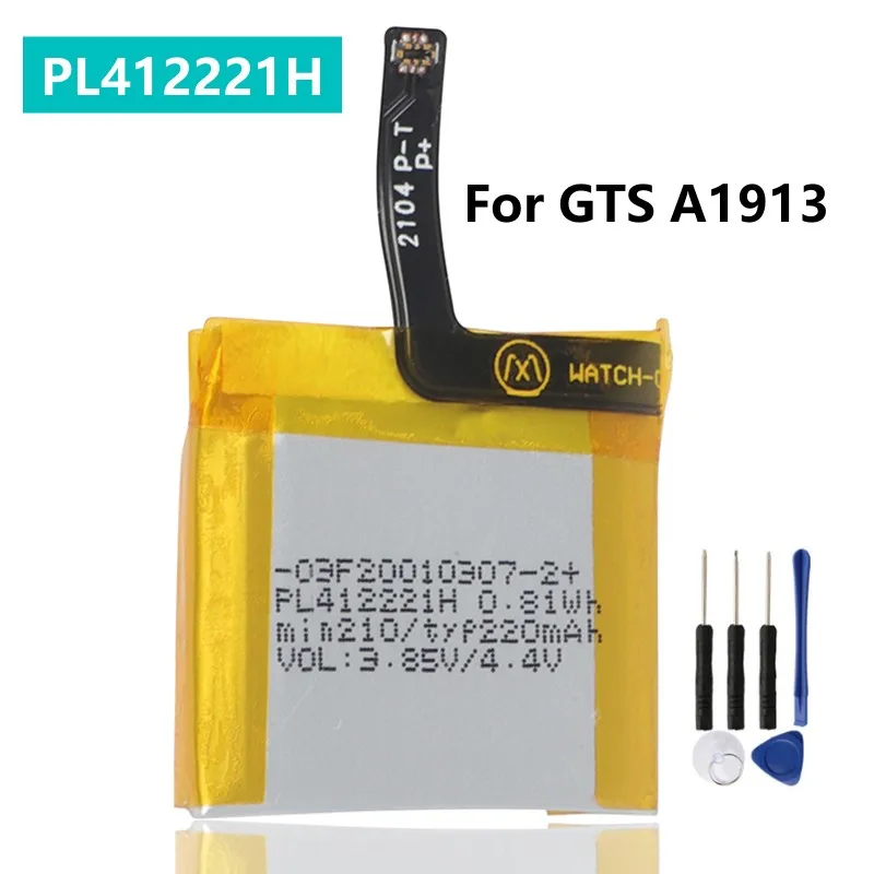 PL412221H batéria pre Huami AmazAfit GTS A1913 A1914 Smart Watch Battery 412221 220 mAh + bezplatné náradie