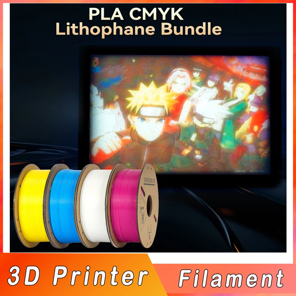 PLA Multicolor Lithofane Filament 1KG 1,75 mm vlákno Reliéf vláknina Luminous Lamp Decoration Pla CMYK Lithofane Bundle