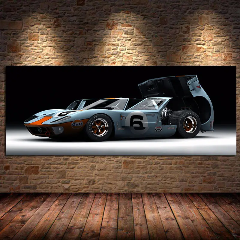 Plagát klasického svalového automobilu Ford Mustang Shelby Ford Canvas Painting Scandinavian Wall Art Obrázok pre obývaciu izbu Domáca dekorácia