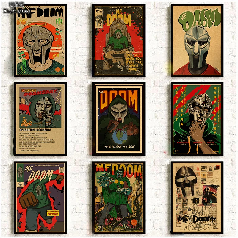 Plagáty MF Doom Retro Kraft Paper Vintage Room Home Bar Cafe Decor Darček