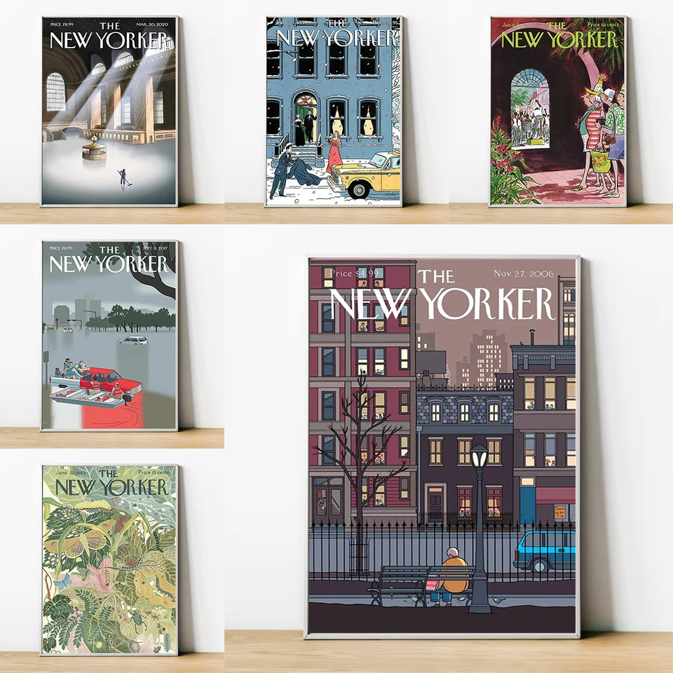 Plagáty v časopise New Yorker Magazine Plagáty Plagáty pre nástennú dekoráciu Decoration maľba na plátne umelecká miestnosť výzdoba