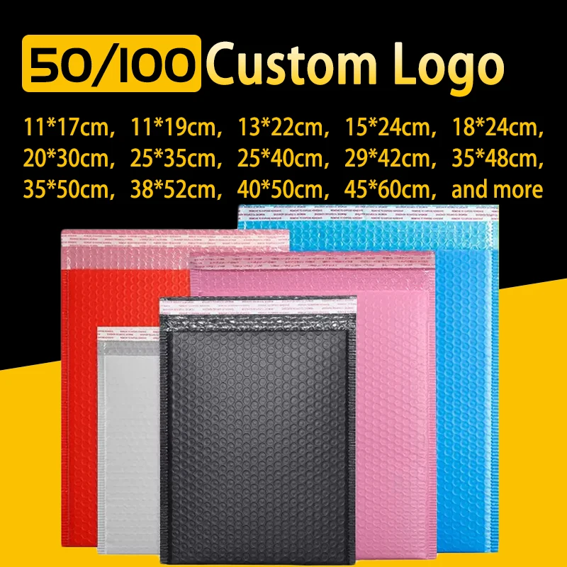 Plain Bubble Mailers 50ks Courier Envelope Mailing Bags Small Business Mail Dodávateľské dodávky Dodávka Veľkoobchod