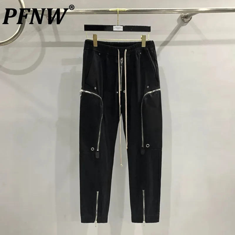PLANP PUNS PEURS TROUSERS Darkwear ťažké vreckové motorky Funkčné štíhle ceruzky nohavice unisex príčinné nohavice 28W5604