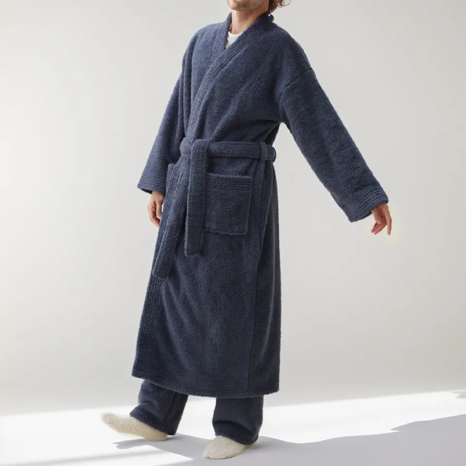 Plash Plush Plyšové župany Nové mäkké koralové fleece pevné farby flanelové kúpeľne Rúch pyžamy domáce oblečenie zahusťovať teplé fleecové spánkové oblečenie