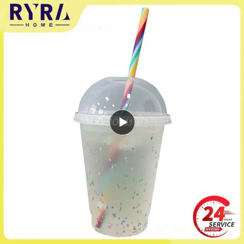 Plastová pohárika Color Color Confetti 16oz/500 ml Drinkware Studený šálka matný povrchový hrnček Kávový hrnček Opätovne použiteľný tvorivý čajový fľaša s vodou