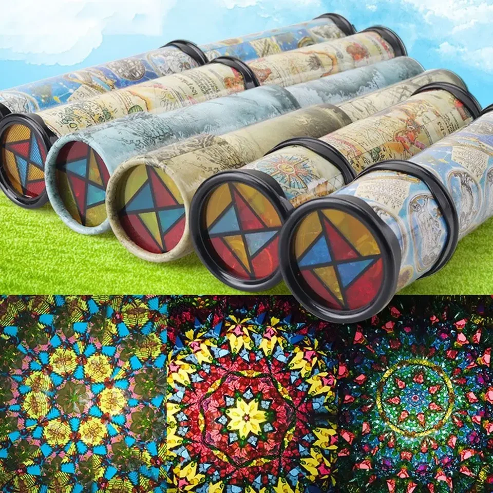 Plastová rotácia kaleidoskop farebný papier Fancovaný svetový hračky škálovateľné 21/30/27 cm Magic Change Kaleidoscope