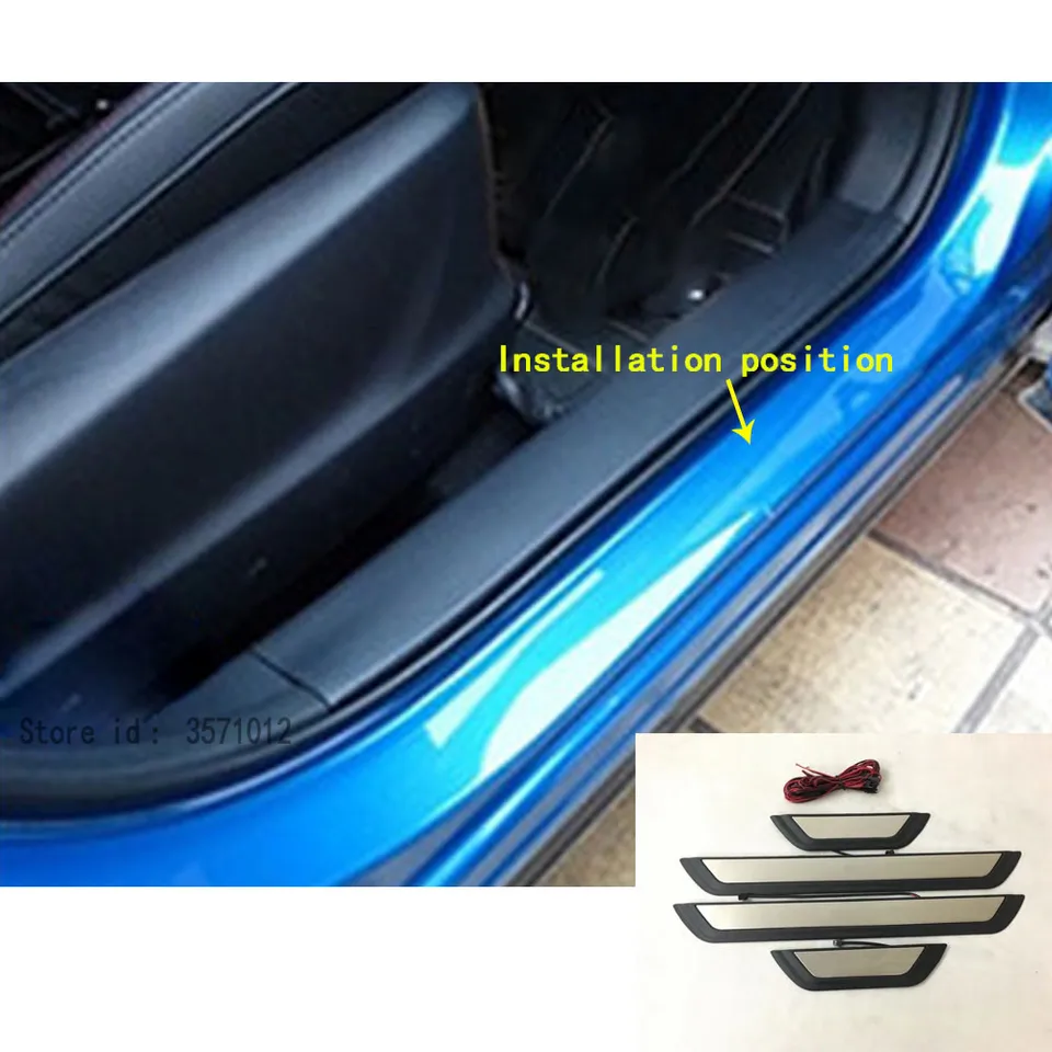 Plastové a oceľové pedálové dverové prúžky SHUFF Rám Vonku LED prah pre Mazda CX-5 CX5 2. GEN 2017 2018 2019 2020 2021 2022