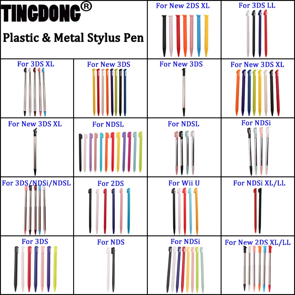 Plastové dotykové pero pre 2ds 3ds xl ll nové 2ds xl nové 3DS xl kovové teleskopické stylus pre ds lite nds ndsl ndsi xl