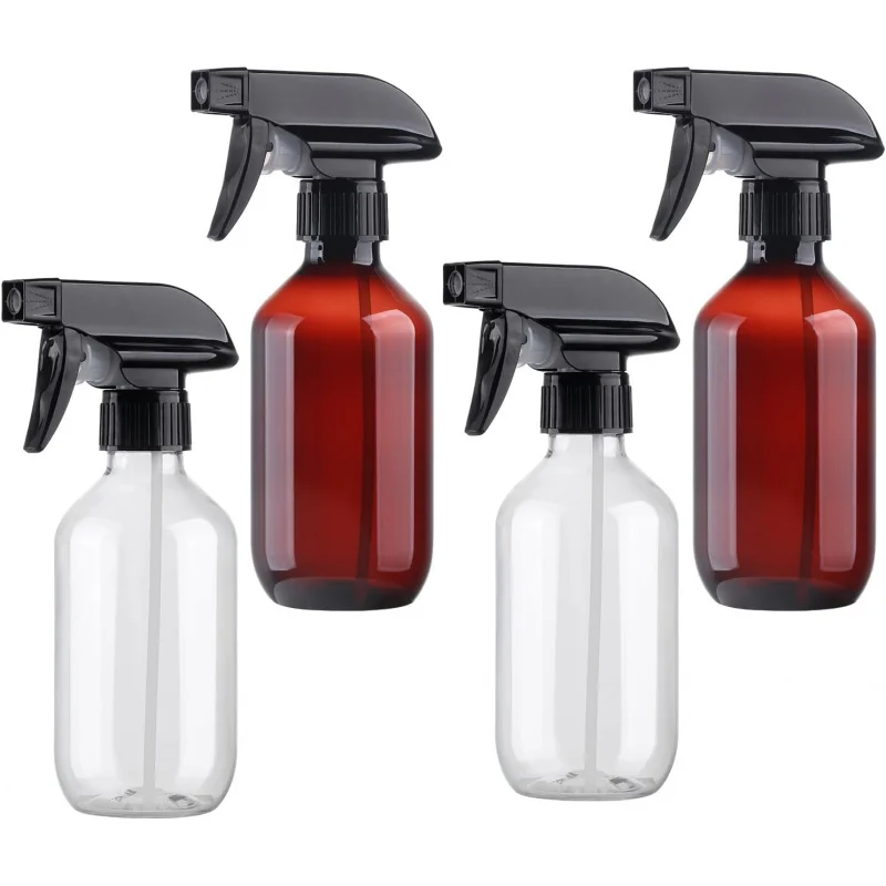 Plastové fľaše s rozprašovaním číre a hnedé naplniteľné nádoby Prázdne sprejové fľaša 10oz/300 ml nastaviteľný postrekovač a prúd