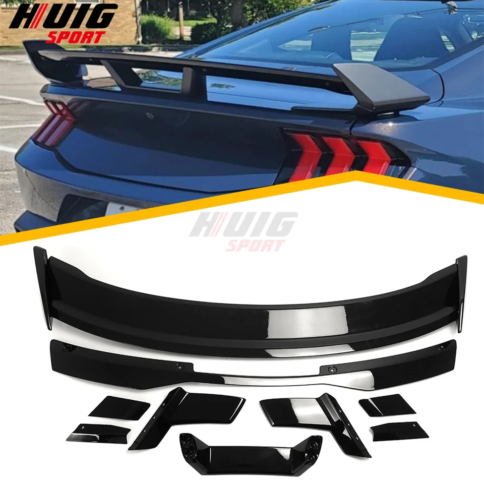 Plastové vonkajšie auto zadné krídlo kufra HP HP Spoiler s doplnkami Gurney Flap pre Ford Mustang S650 Dark Horse GT 2024 2025
