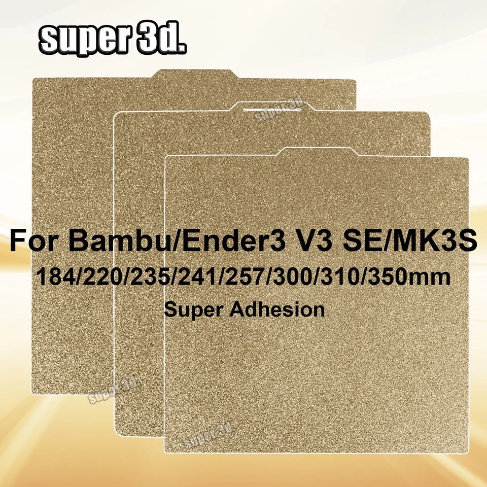 Plate MK3S PEI 300x300 184/235/310/350 UPDATENÉ TEXTURÁCIE PEI Magnetic Build Plate Bambulab Ender 3 V3 SE Bed Spring Oceľ Oceľ Oceľ