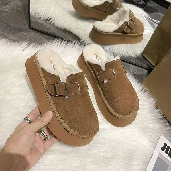 Platforma Platforma Platforma Ploché topánky Ženské sklíčka Flip Flop Flops Cover Pet Net Foafers Med Slipers Dámske plyšové 2024 gumy s kožušinou