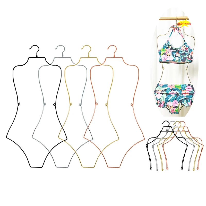 Plavecké vešiaky kovové drôtové tvary tela Bikini Hanger Skladacie spodné prádlo Závesný stojan pre šatníkovú výstavu