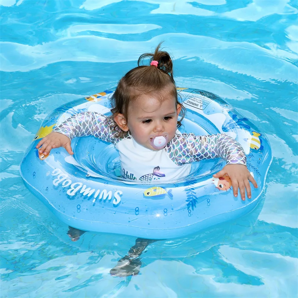 Plavecký nafukovací nafukovací kúpalisko Kruh vodná voda Hray Kids Pvc White Chid Floats pre letný prenosný modrý oceán detský prsteň