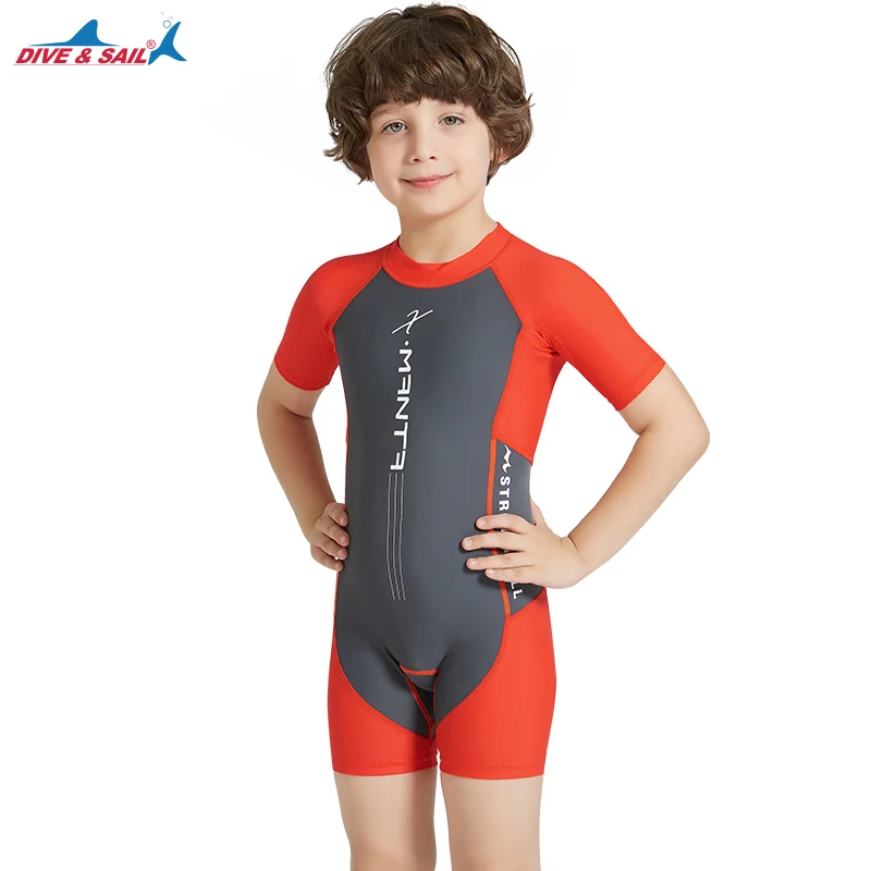 Plaviek Dive & Sail-Lycra pre chlapcov, Sun Protection Swim, jeden kus, krátke plavky so zipsom, 3-10-ročné deti