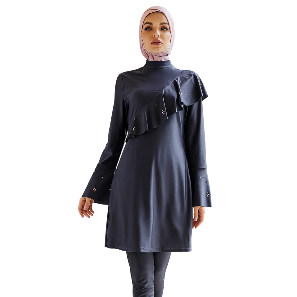Plavky pre zahalené ženy 2023 štýlové moslimské plavky s hnusami pre ženy plné pokrytie UV ochrana burkini femme