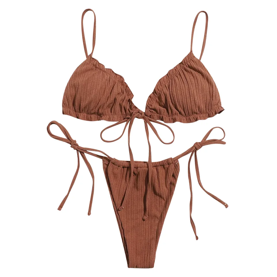 Plavky tangé bikiny súpravy Ženy Sexy plavky 2 -kusové bandážové brazílske bikiny plážové odevy piesne Pleased Tankini