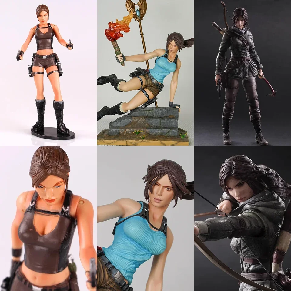 Play Arts The Tomb Raider Movie Anime Figures Laura Lara Croft Action Figure Collectable Model Model Doll Collection Toy Birthday Gift
