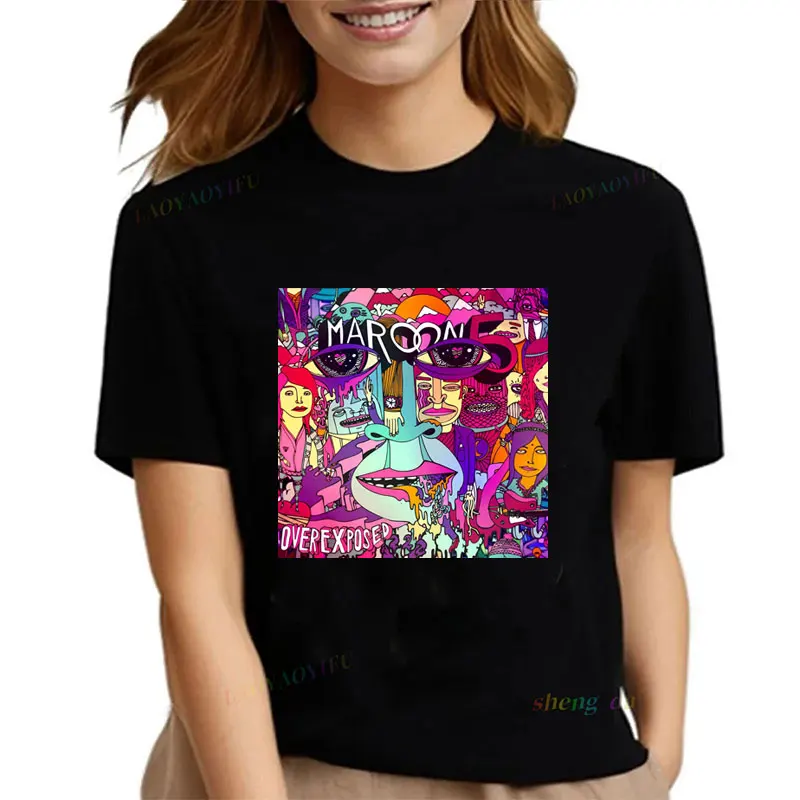 Playa Maroon 5 Tričko Adam Levine Classic Populárna rocková skupina Vintage Camisetas Unisex s krátkym rukávom O-Collar Pánske košele Pánske košele