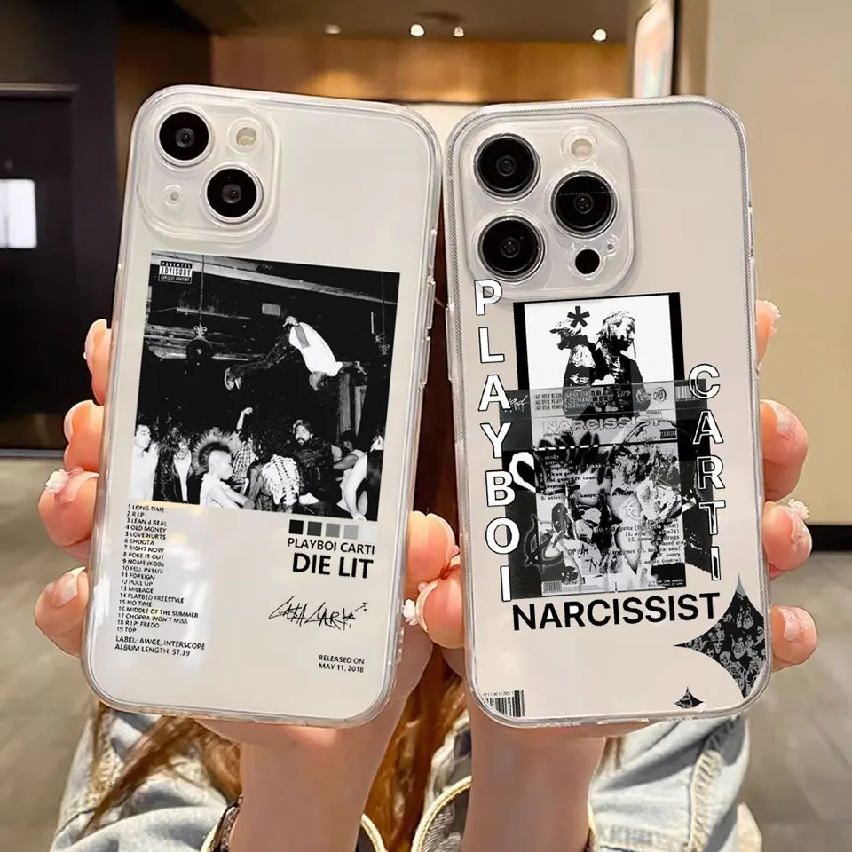 Playboi Carti Rapper Transparentné telefónne puzdro pre iPhone 11 12 14 15 Pro Max xs Max xr x 13 mini 7 8 plus mäkký silikónový kryt pokožky