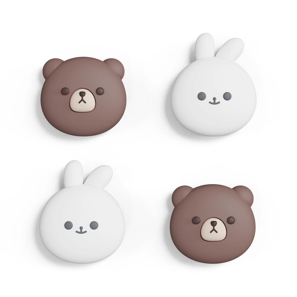 PlayVigal Joystick Caps pre Nintendo Switch & Switch Lite, palcové úchopy pre Switch Oled Joycon - Chubby Bear & Smiley Bunny