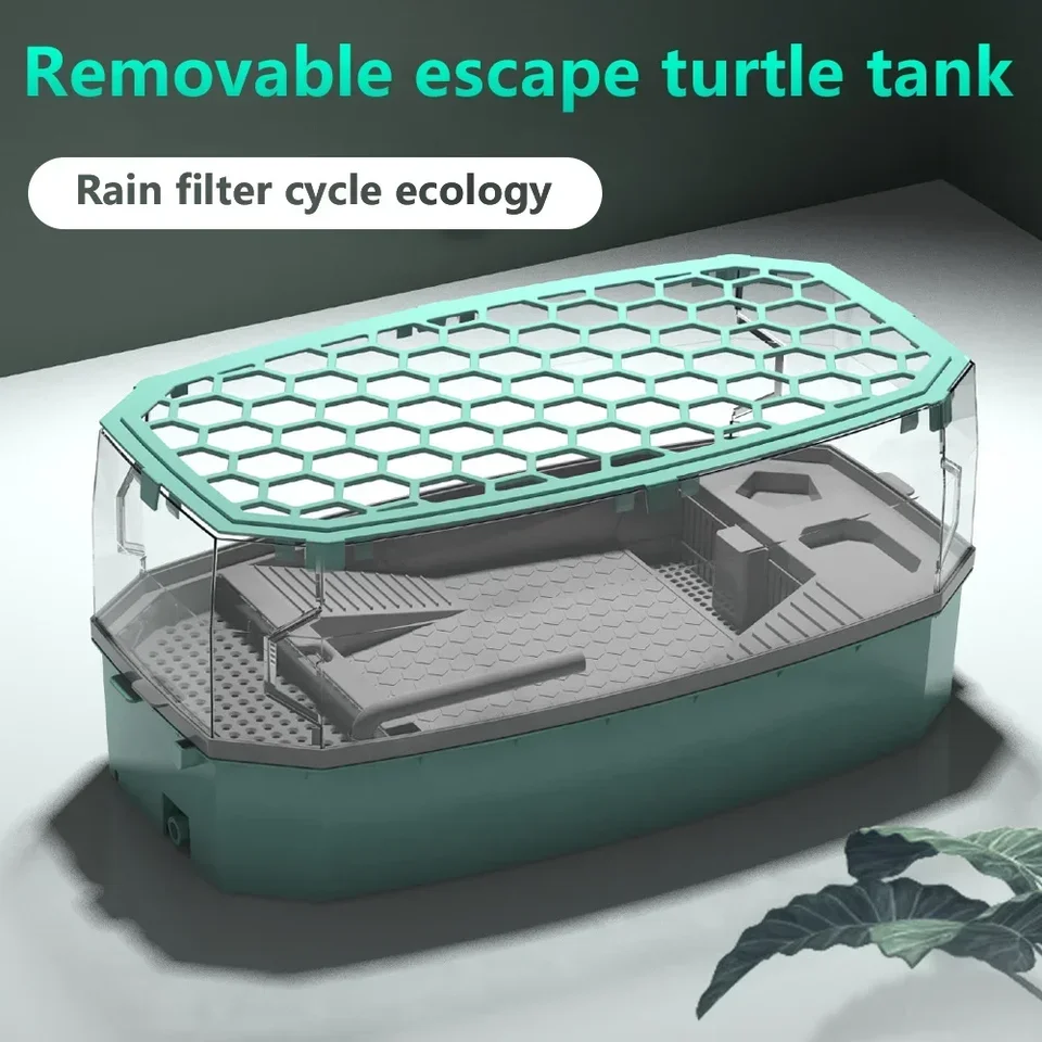 Plazy korytnačky Vivarium Box Aquarium Turtle Tanks Chasing Boxes s biotopmi pre vyhrievajúce platformy pre korytnačky terária